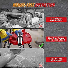 Эксплуатация универсального складного трубного верстака-треноги с цепными тисками Remmers Tristand 1/8-6 Эксплуатация универсального складного трубного верстака-треноги с цепными тисками Remmers Tristand 1/8-6